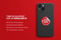 OVIAA QR Kodlu Kırmızı Telefon Güvenlik Etiketi | Acil Durum Bilgileri