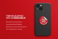 OVIAA QR Kodlu Kırmızı Telefon Güvenlik Etiketi | Tıbbi Bilgiler
