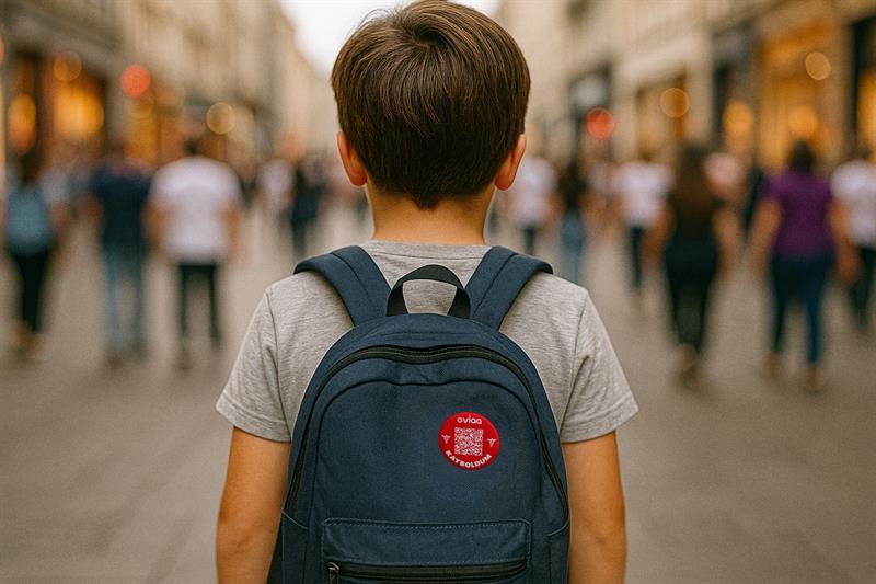 OVIAA QR Kodlu Kayboldum Kırmızı Acil Durum Rozeti