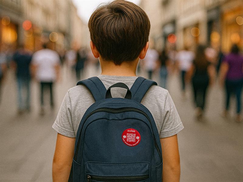 OVIAA QR Kodlu “Acil Durumda Okutunuz” Acil Durum Buton Rozeti