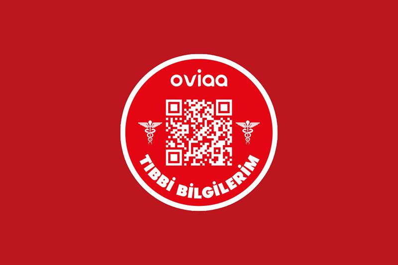 OVIAA QR Kodlu Kırmızı Telefon Güvenlik Etiketi | Tıbbi Bilgiler
